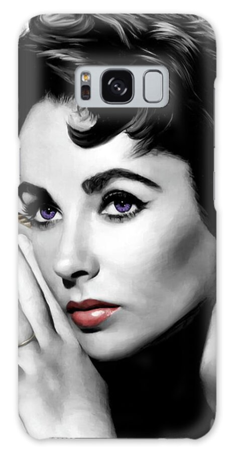 Elizabeth Taylor Galaxy Case featuring the digital art Elizabeth Taylor Portrait by Gabriel T Toro