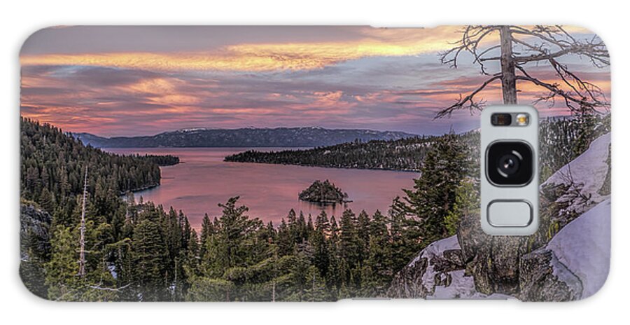 Lake Galaxy Case featuring the photograph Emerald Bay sunset by Martin Gollery