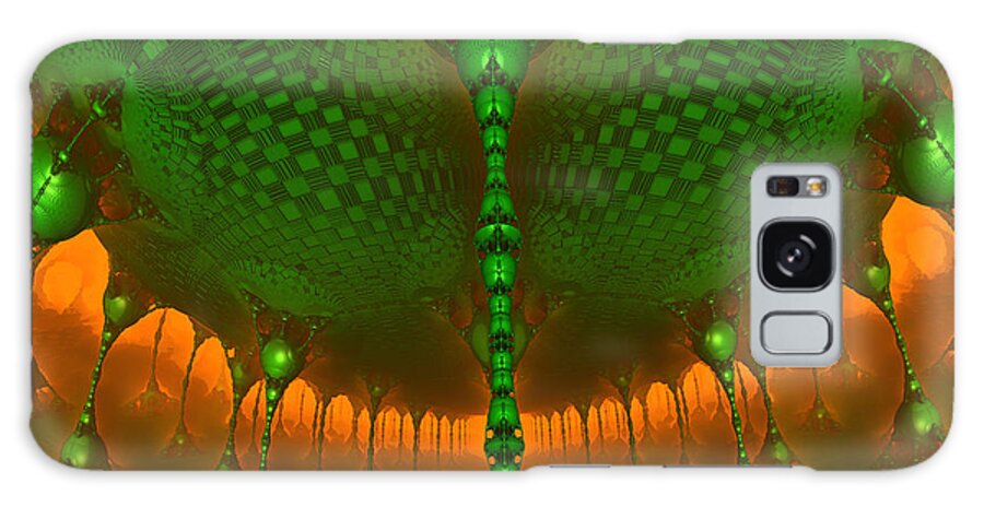Fractal Galaxy Case featuring the digital art Emerald Dew by Melissa Messick