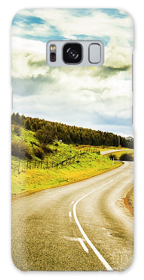 Road Galaxy Case featuring the photograph Empty asphalt road in countryside by Jorgo Photography