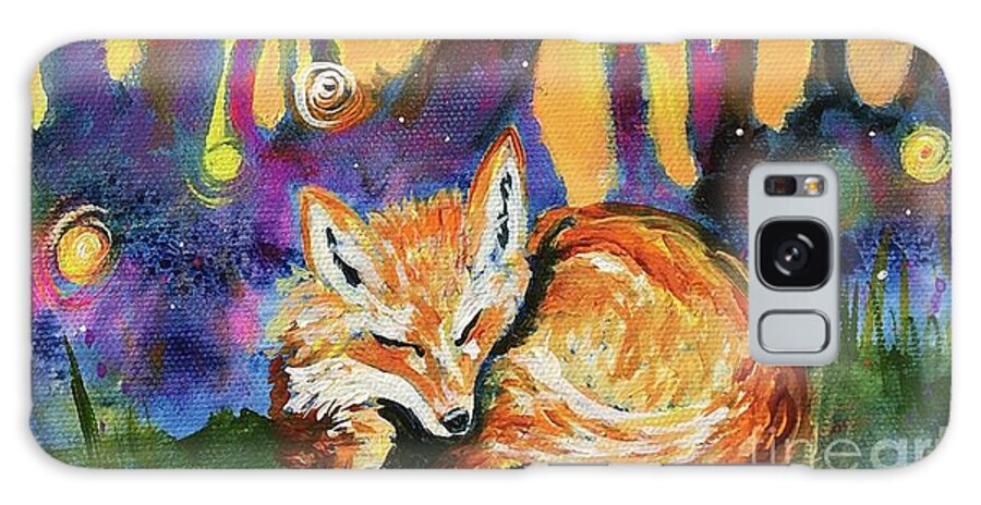 Fox Galaxy Case featuring the painting Enchanted Fox by Kim Heil