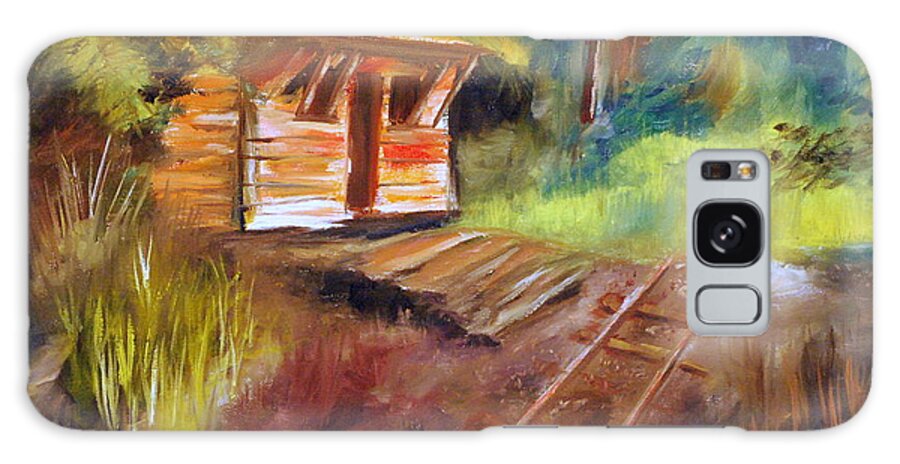 Impressionist Abandoned Rail Line Galaxy Case featuring the painting End Of The Line by Phil Burton