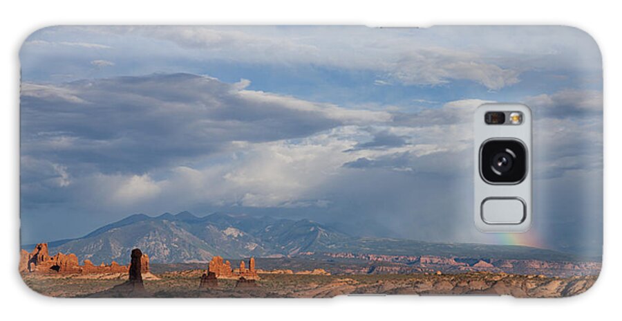 Arches National Park Galaxy Case featuring the photograph End Of The Rainbow by Dan Norris