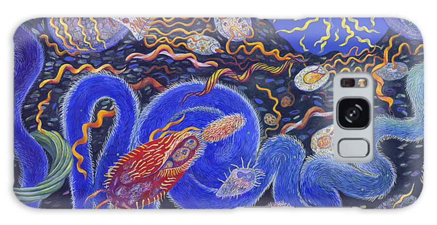 Biology Galaxy Case featuring the painting Endosymbiosis by Shoshanah Dubiner