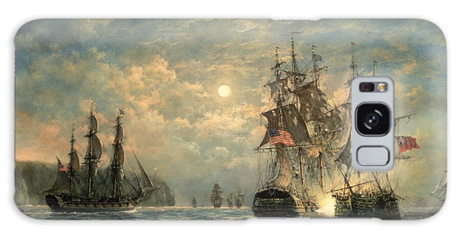 American War Of Independence Galaxy Case featuring the painting Engagement Between the 'Bonhomme Richard' and the ' Serapis' off Flamborough Head by Richard Willis