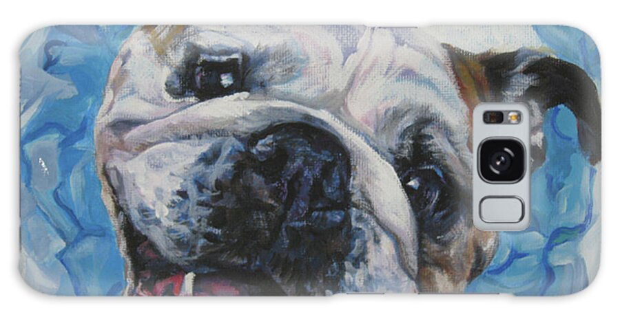 English Bulldog Galaxy Case featuring the painting English Bulldog by Lee Ann Shepard