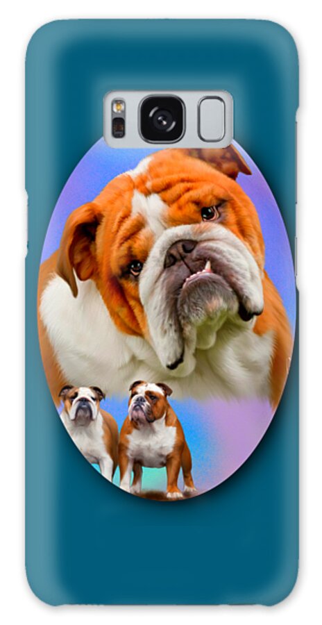 English Bulldog Galaxy S8 Case featuring the painting English Bulldog- No border by Becky Herrera