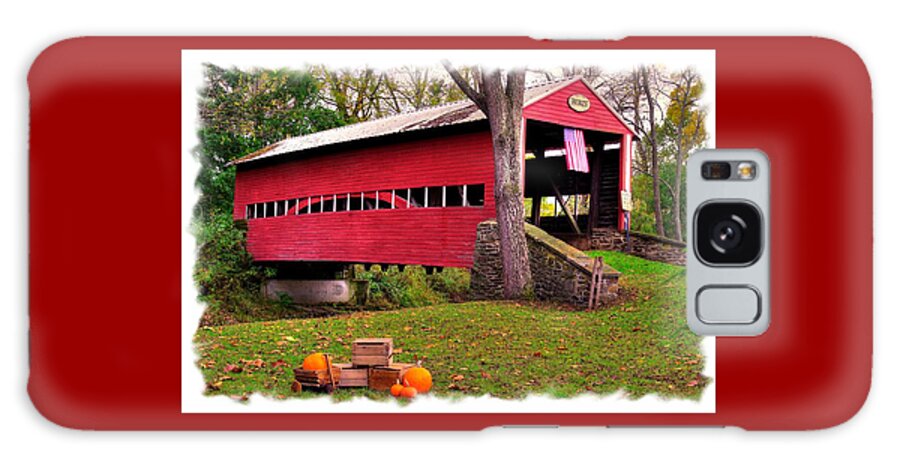 Heikes Covered Bridge Galaxy Case featuring the photograph Pennsylvania Country Roads - Heikes Covered Bridge Over Bermudian Creek - Adams County Autumn #1 by Michael Mazaika