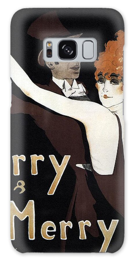 Erry & Merry Galaxy Case featuring the mixed media Erry and Merry - Couple Dancing - Dance Team - Vintage Advertising Poster by Studio Grafiikka