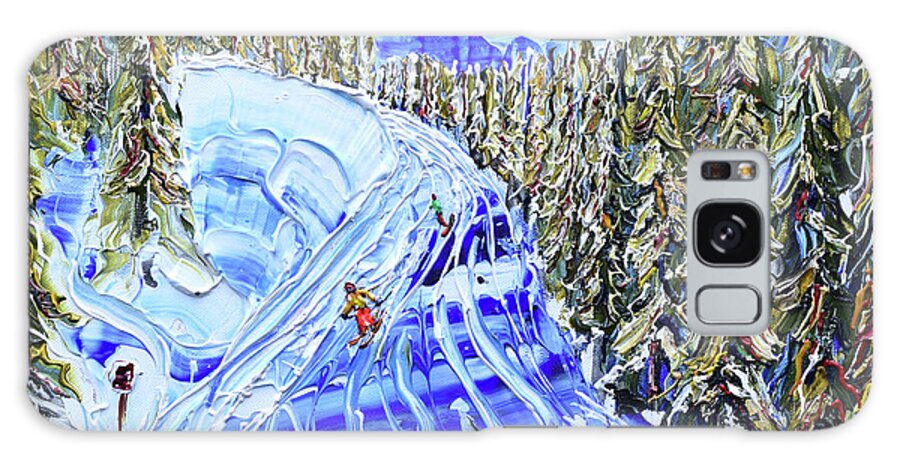Off Piste Galaxy Case featuring the painting Etierces Piste Verbier by Pete Caswell