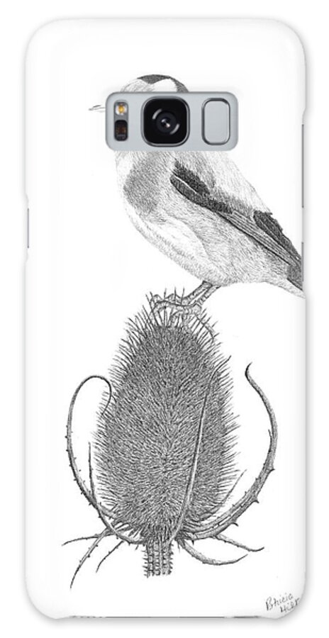 Goldfinch Galaxy Case featuring the drawing European Goldfinch by Patricia Hiltz