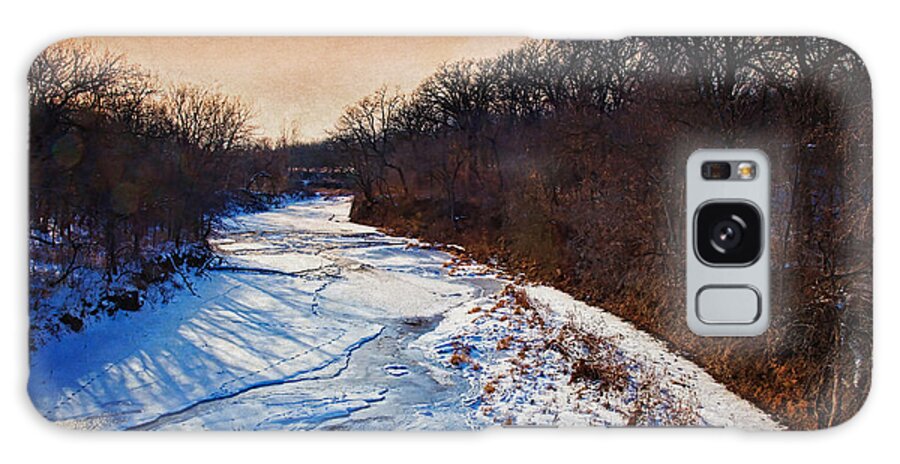 Creek Galaxy Case featuring the photograph Evening Frozen Creek by Anna Louise