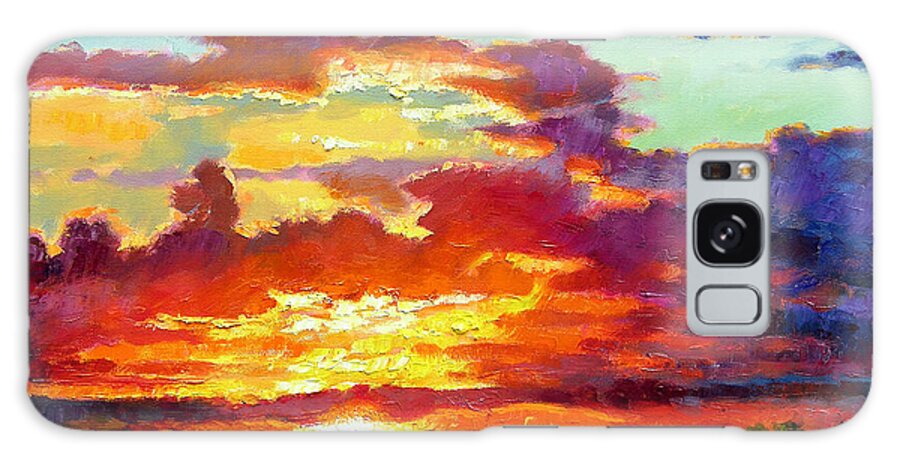 Sunset Galaxy Case featuring the painting Evenings Final Glow by John Lautermilch