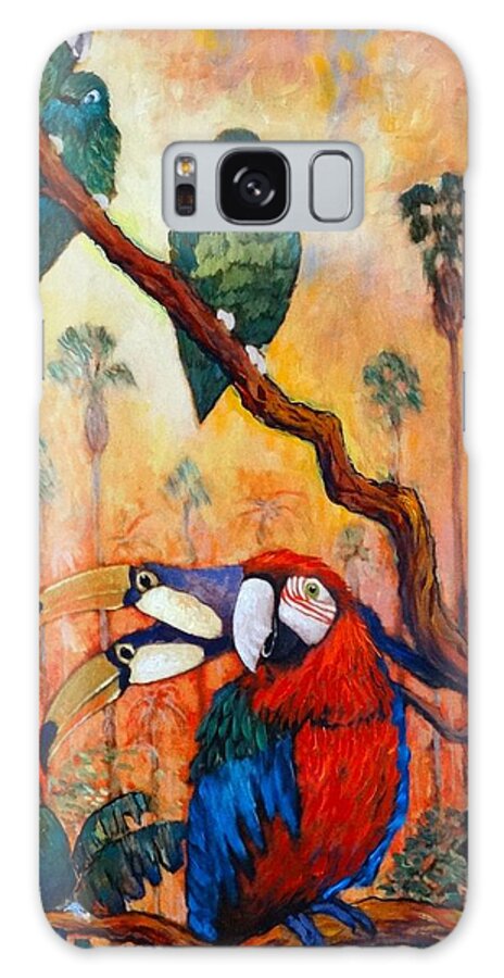 Rain Forest Galaxy Case featuring the painting Exotic Birds Of South America by Charles Munn