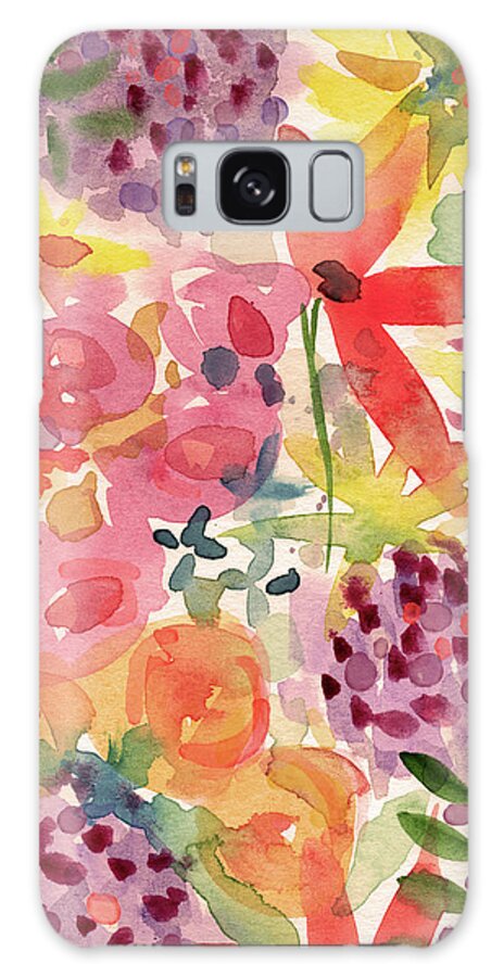 Flowers Galaxy Case featuring the mixed media Expressionist Fall Garden- Art by Linda Woods by Linda Woods