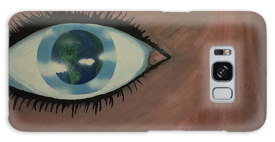 Magritte Galaxy Case featuring the painting Eye of the World by Thomas Blood