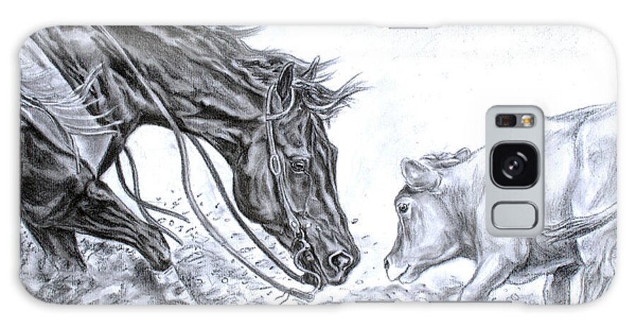Cutting Horse Galaxy Case featuring the drawing Eye to eye by Jana Goode