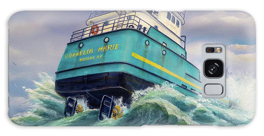 Boat Galaxy Case featuring the painting  F/V Cornelia Marie by Wayne Enslow