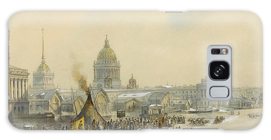 Joseph Josefovich Charlemagne (st. Petersburg 1824 - St. Petersburg 1870) Galaxy Case featuring the painting Fair on the Neva River by MotionAge Designs