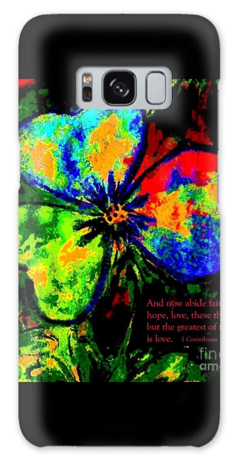 Three Hearts Joined Together Galaxy Case featuring the painting Faith, Hope, Love by Hazel Holland