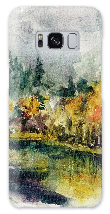 Watercolor Galaxy Case featuring the painting Fall At Lake Padden by Paul Workman