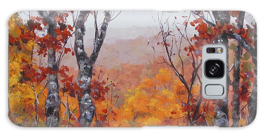 Landscape Galaxy Case featuring the painting Fall Color by Karen Ilari