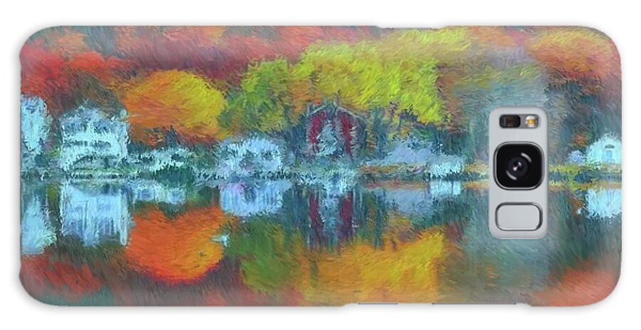 Fall Lake Galaxy Case featuring the painting Fall Lake by Harry Warrick