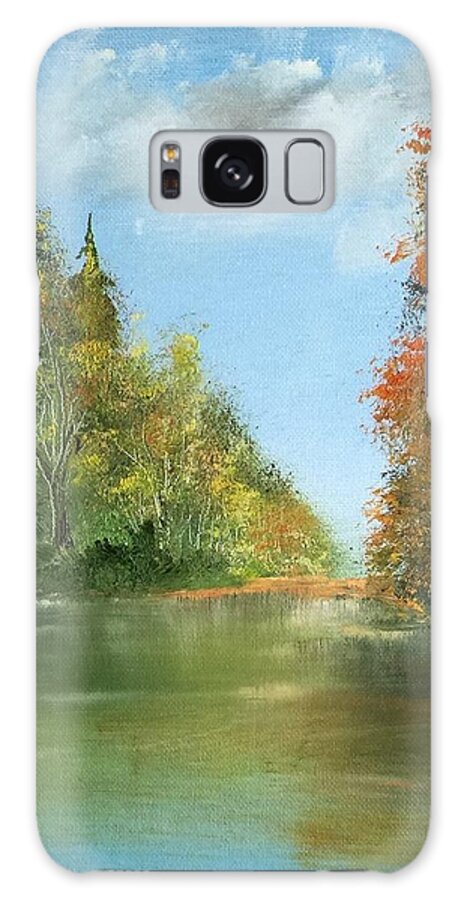 Handmade Galaxy Case featuring the painting Fall River by Ryszard Ludynia