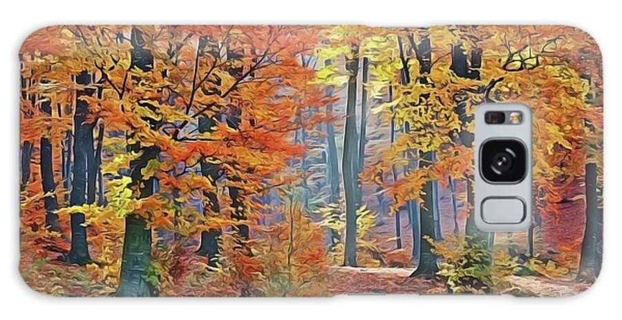 Fall Woods Galaxy Case featuring the painting Fall Woods by Harry Warrick