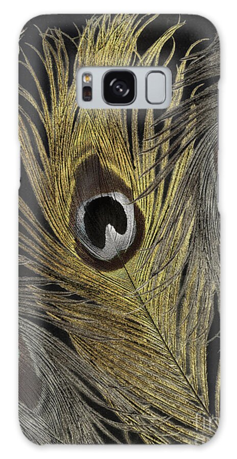 Peacock Feather Galaxy Case featuring the painting Fashion Feathers II by Mindy Sommers