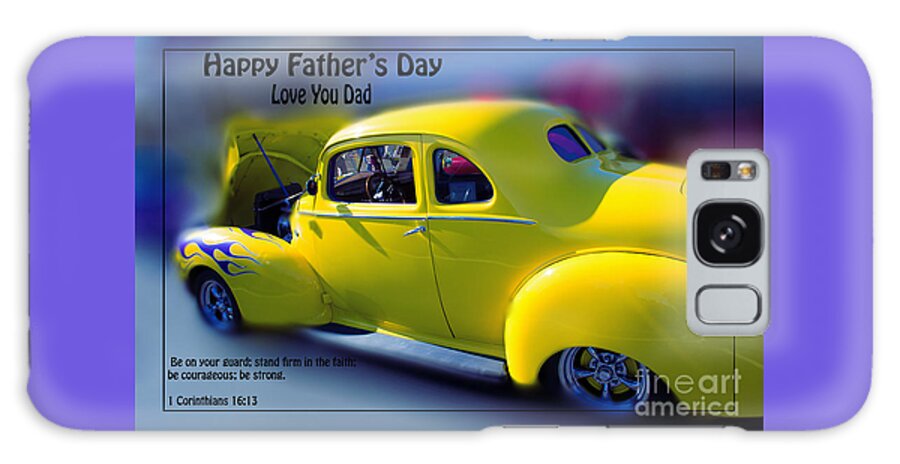 Father's Day Galaxy Case featuring the mixed media Father's Day with Scripture by Beverly Guilliams