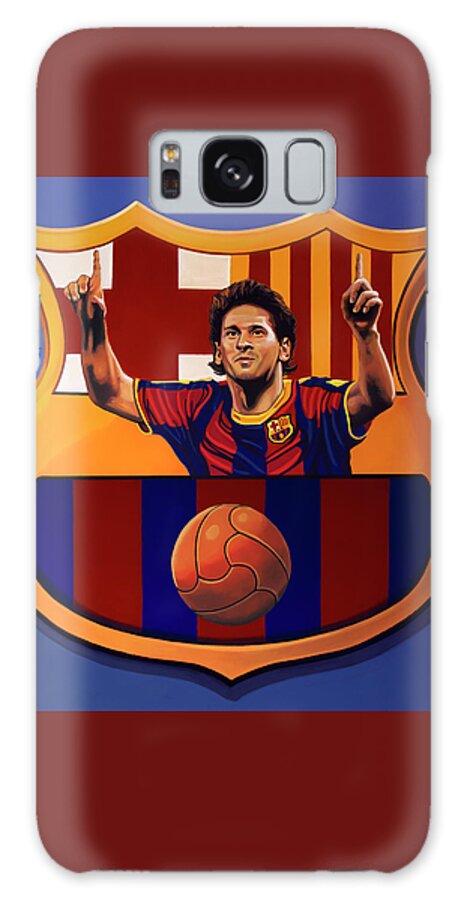 Lionel Messi Galaxy Case featuring the painting FC Barcelona Painting by Paul Meijering