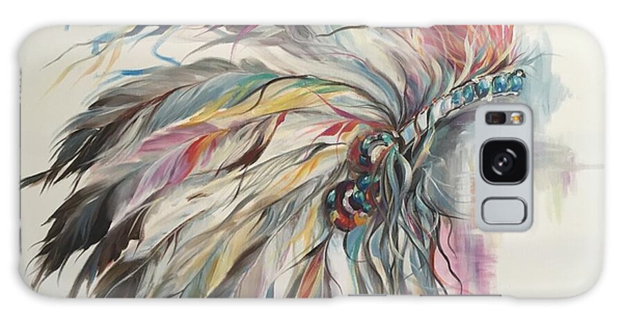 Indian Galaxy Case featuring the painting Feather Hawk by Heather Roddy