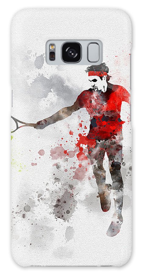Roger Federer Galaxy Case featuring the mixed media Federer by My Inspiration