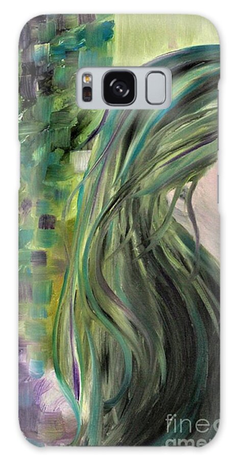 Hair Galaxy Case featuring the painting Feel The Acid Rain by Tracey Lee Cassin