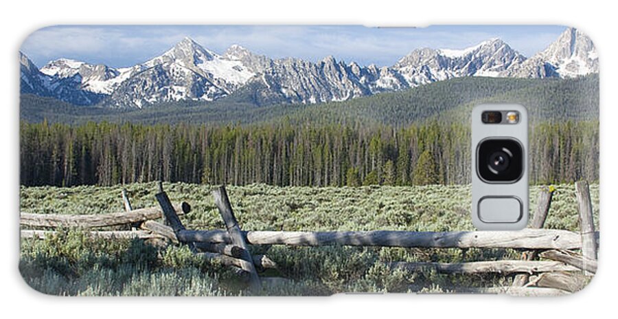 Sawtooth Mountains Galaxy Case featuring the photograph Fence and the Sawtooths by Idaho Scenic Images Linda Lantzy