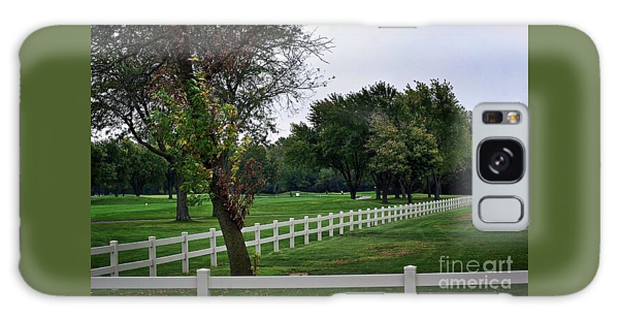 Frank J Casella Galaxy Case featuring the photograph Fence on the Wooded Green by Frank J Casella