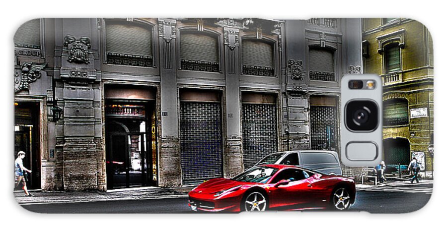 Ferrari Galaxy Case featuring the photograph Ferrari In Rome by Effezetaphoto Fz