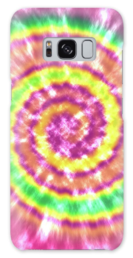 Festival Galaxy Case featuring the mixed media Festival Spiral Bright Colors- Art by Linda Woods by Linda Woods