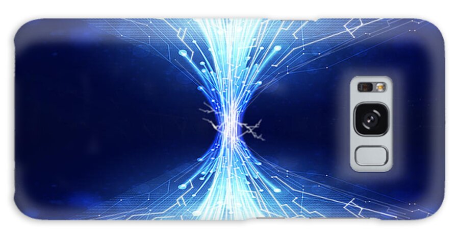 Abstract Galaxy Case featuring the photograph Fiber Optics And Circuit Board by Setsiri Silapasuwanchai