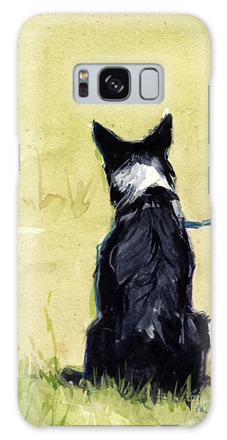 Border Collie Galaxy Case featuring the painting Field Greens by Molly Poole