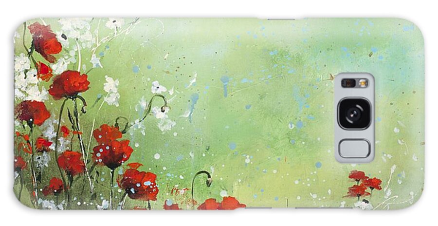 Poppies Galaxy Case featuring the painting Field of Imagination by Laura Lee Zanghetti