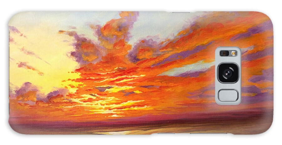 Sunset Galaxy S8 Case featuring the painting Fiery Flint Hills Sky by Rod Seel
