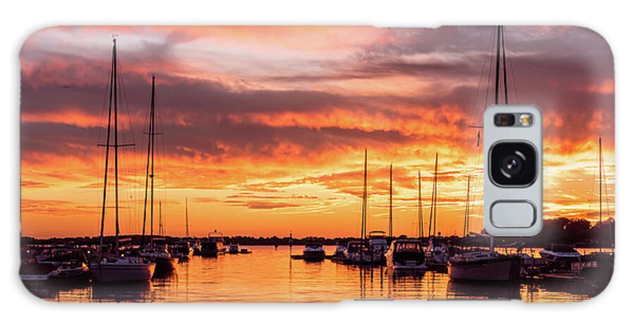 Lake Galaxy Case featuring the photograph Fiery Lake Norman Sunset by Serge Skiba