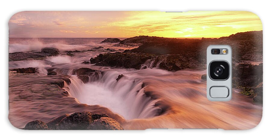 Hawaii Galaxy Case featuring the photograph Fiery Sunset by Christopher Johnson