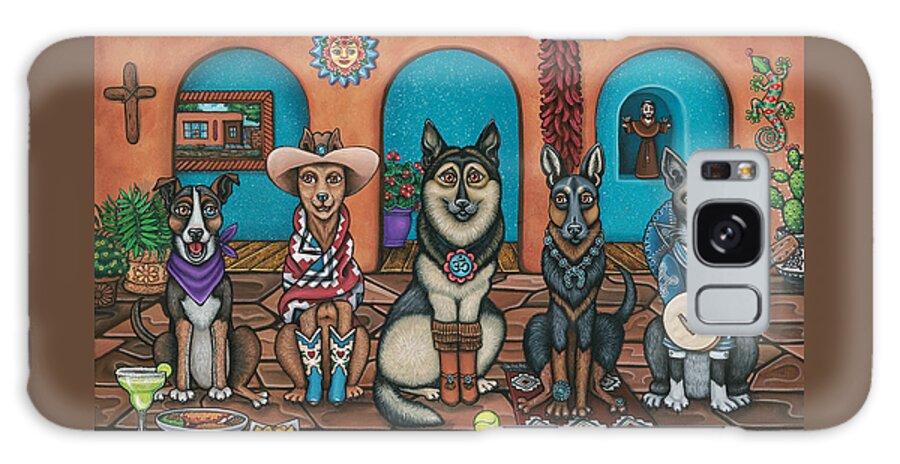 Dogs Galaxy Case featuring the painting Fiesta Dogs by Victoria De Almeida