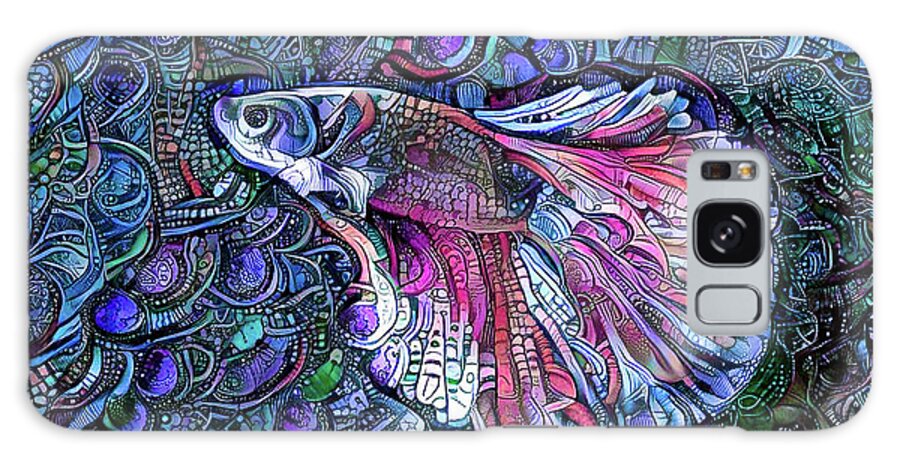 Fish Galaxy Case featuring the digital art Fighting Fish 2 by Amy Cicconi