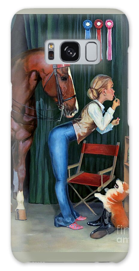 American Saddlebred Galaxy Case featuring the painting Finishing Touches by Jeanne Newton Schoborg