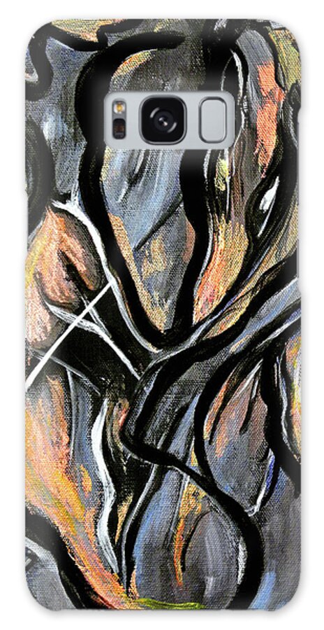 Fire Galaxy Case featuring the painting Fire and Stone by Lynda Lehmann