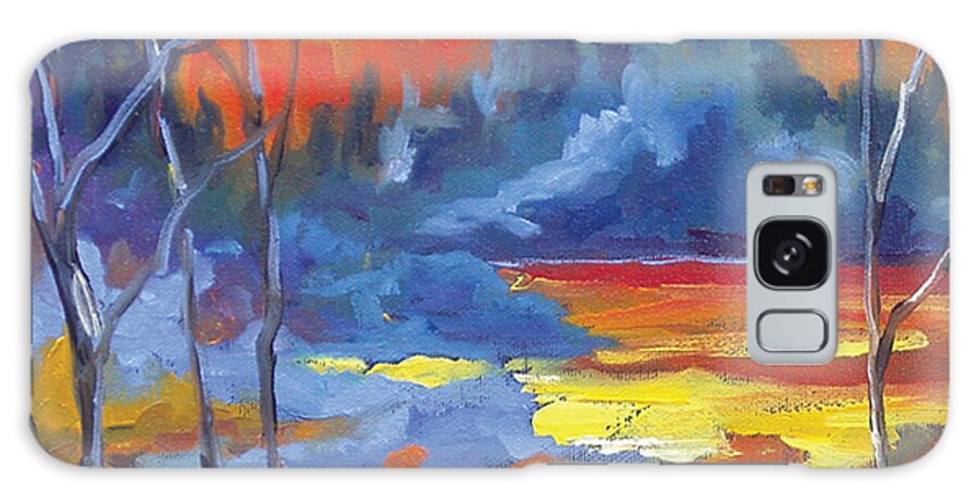 Art Galaxy Case featuring the painting Fire Lake by Richard T Pranke